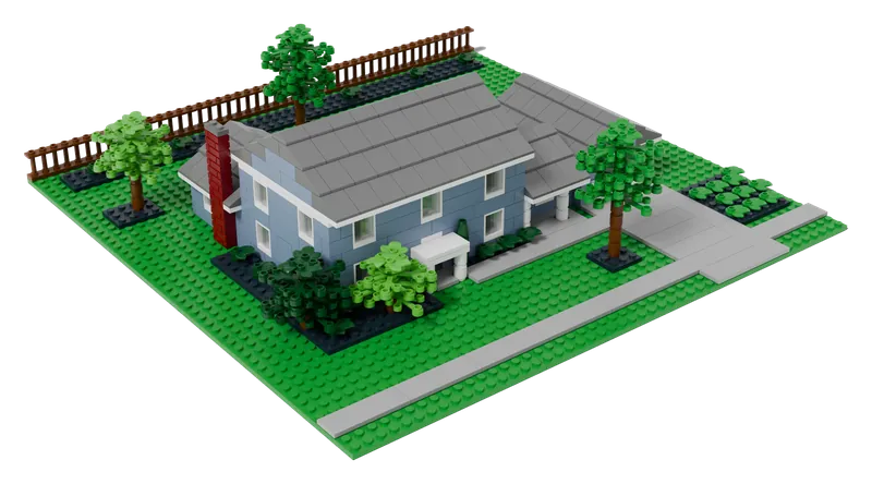 A brick-built model home
