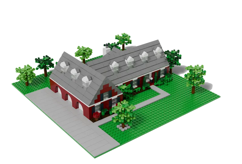 Stage 4 of the Brick Cape Cod build: Gardens and trees