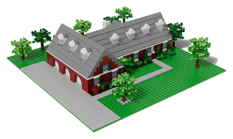 A brick-built model home