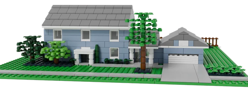 The Cedar-Shake Colonial brick model from the same angle