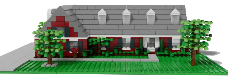 The Brick Cape Cod brick model from the same angle