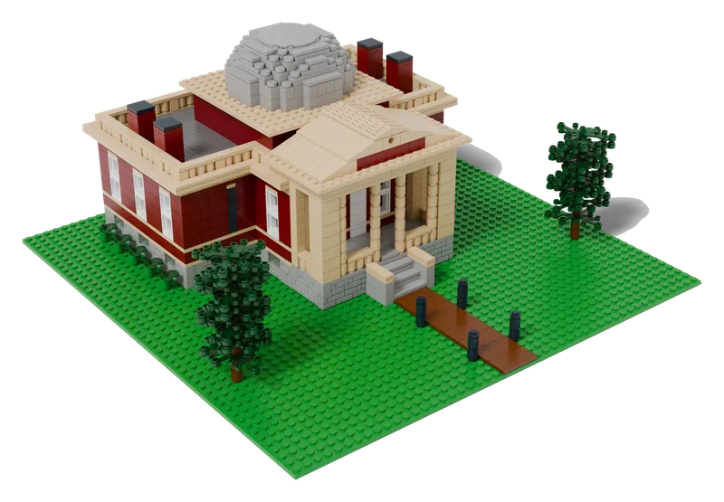 The Cincinnati Observatory brick model, front corner