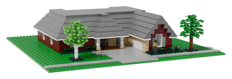 Brick & Stone Ranch brick model, from the street