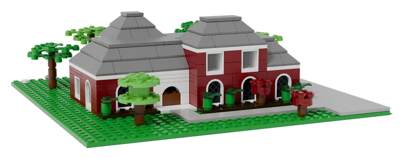 French Country Mini brick model, from the street